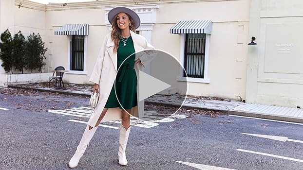 HOTOUCH Womens O Neck Fall Sweater Dress 2024 Long Sleeve